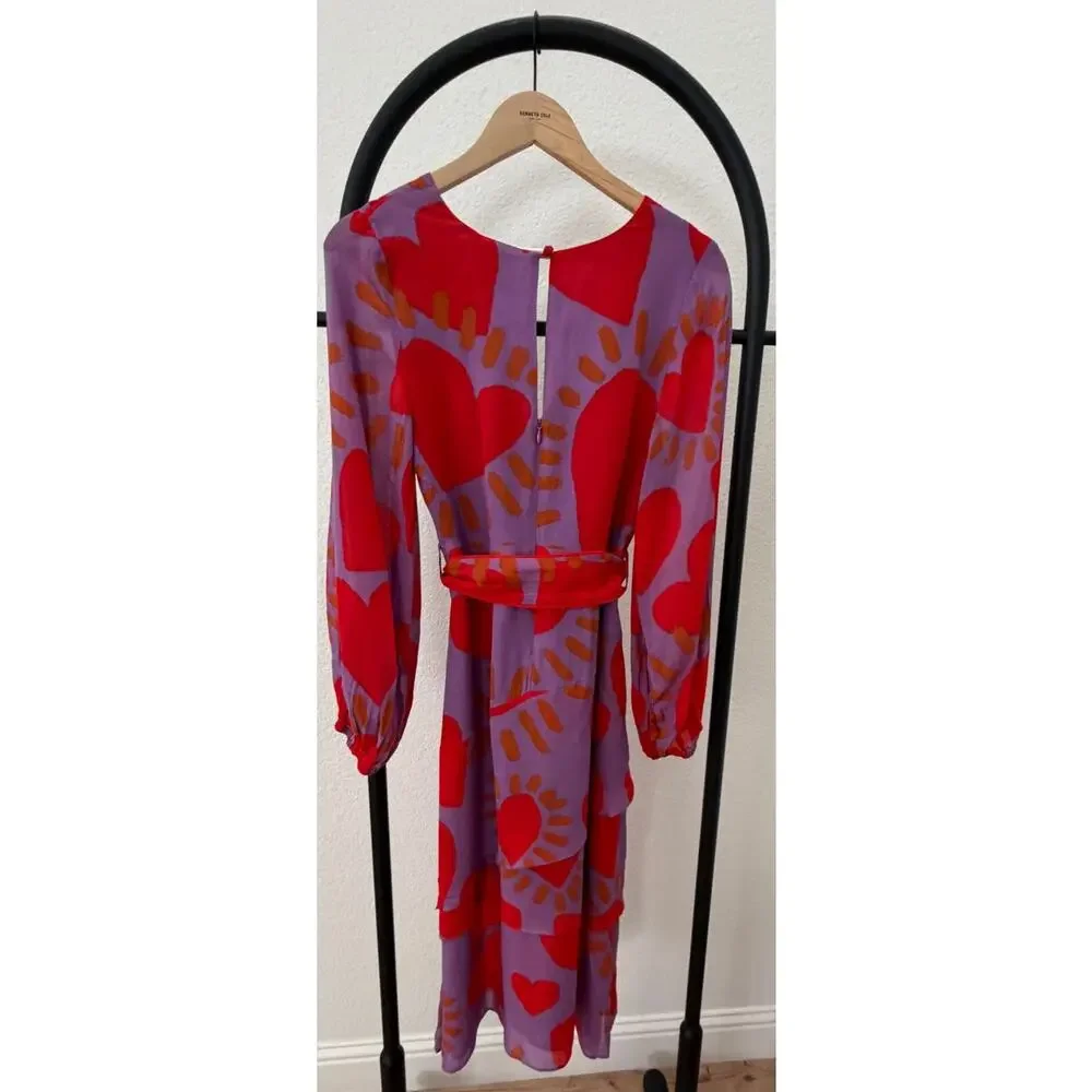 Farm Rio NEW Wild Hearts Layered Midi Dress, MED - Picture 4 of 9